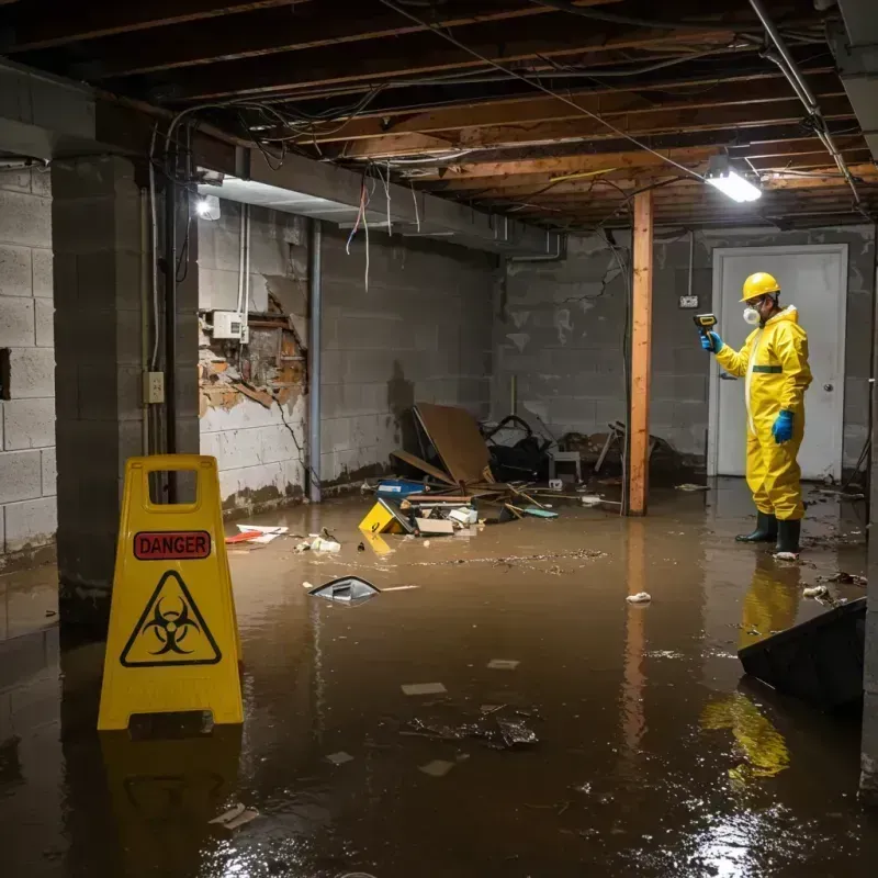 Flooded Basement Electrical Hazard in Ligonier, IN Property